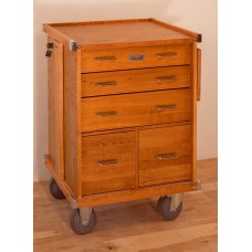 GI-R20 Oak 5-Drawer Roller Cabinet