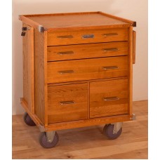 GI-R24 Oak 5-Drawer Roller Cabinet